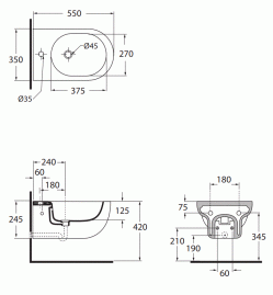 BIDET NUVOLA SOSPESO 55